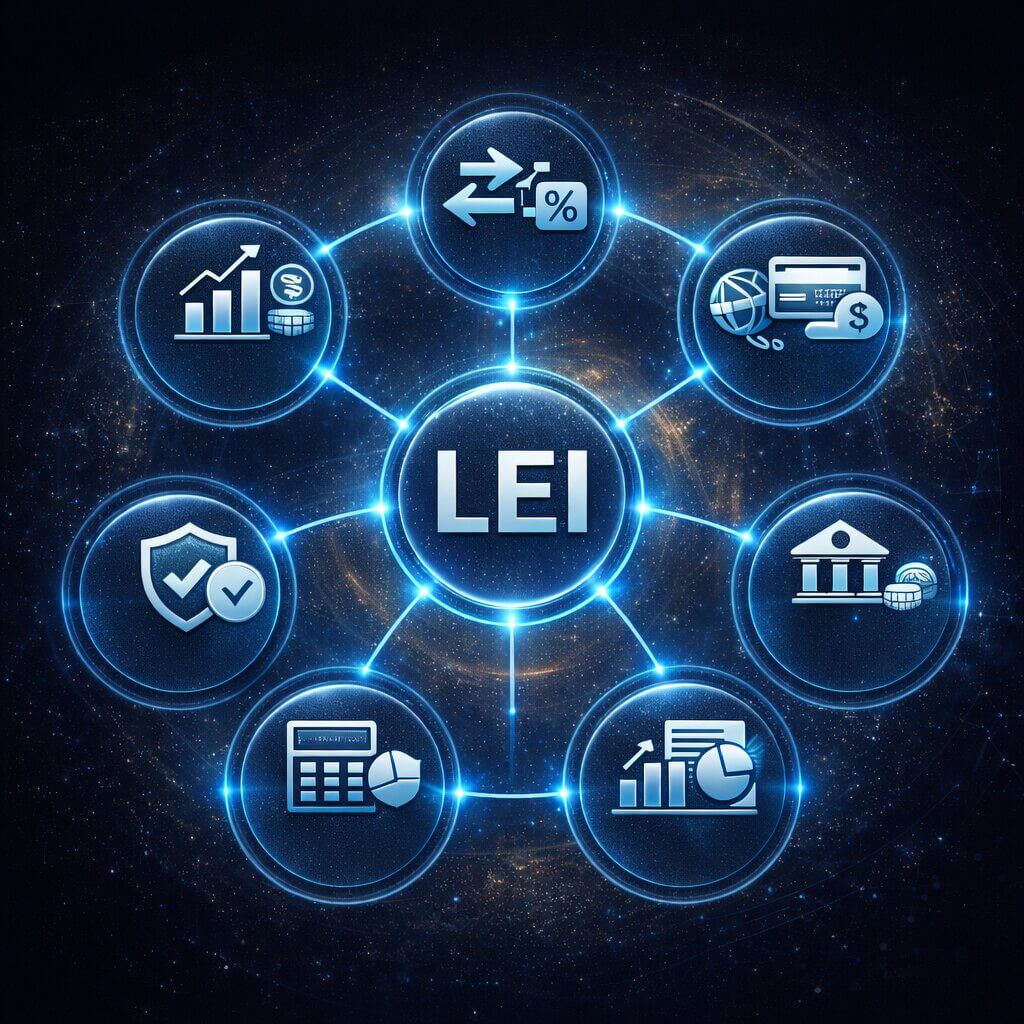 Globální případy použití kódu LEI na finančních trzích, v platbách, výkaznictví a mezinárodních obchodních operacích